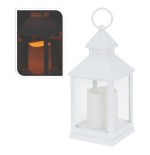 Farol con vela de led 10.5x10.5x23cm blanco
