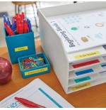 Cinta rotuladora adhesiva de plástico dymo 91203 para letratag 12mm x 4m negra-roja