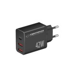 Cargador  esperanza ezc106k  de red 42w negro