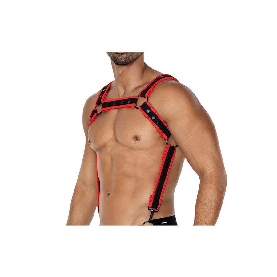 Arnés h4rness05  de pecho neon rojo talla única