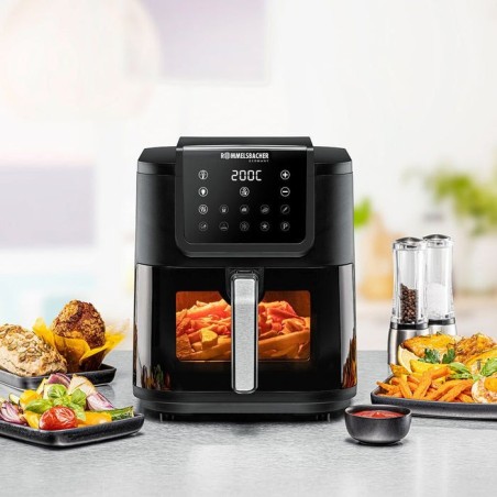 Freidora rommelsbacher frh 1700  sencillo 8 l independiente 1700 w freidora de aire caliente negro, acero inoxidable