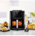 Freidora rommelsbacher frh 1700  sencillo 8 l independiente 1700 w freidora de aire caliente negro, acero inoxidable