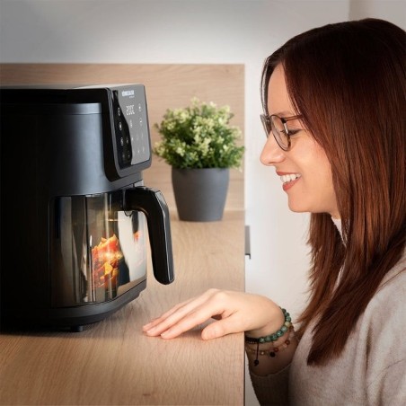 Freidora rommelsbacher frh 1700  sencillo 8 l independiente 1700 w freidora de aire caliente negro, acero inoxidable