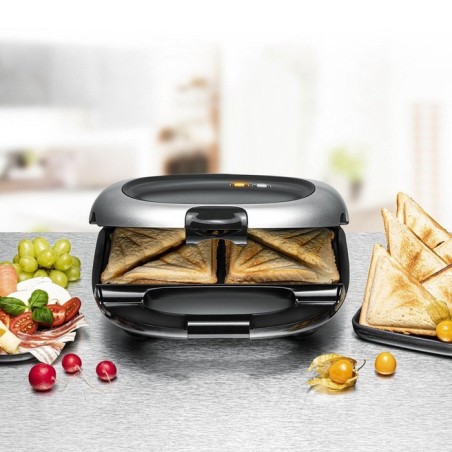 Sandwichera rommelsbacher st 1000  1000 w negro, plata