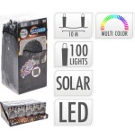 Guirnalda led, multicolor, ip44, 100 leds, solar, 10m. basics