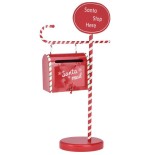 Buzon decorativo navidad, metal, rojo, 51cm. basics