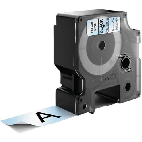 Cinta rotuladora autoadhesiva dymo 53710 d1 24mm*7m para labelmanager/labelpoint negro sobre transparente