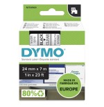 Cinta rotuladora autoadhesiva dymo 53710 d1 24mm*7m para labelmanager/labelpoint negro sobre transparente