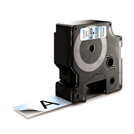 Cinta rotuladora autoadhesiva dymo 53710 d1 24mm*7m para labelmanager/labelpoint negro sobre transparente