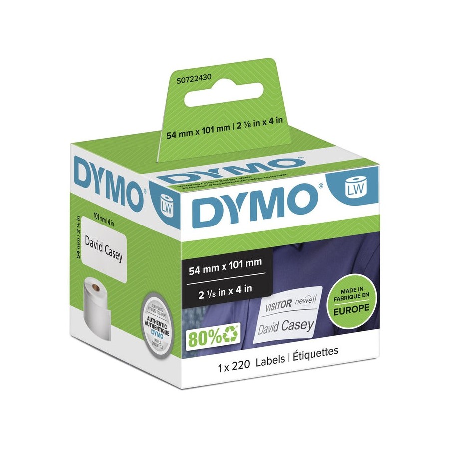 Etiquetas dymo label writer papel para envio 220 unidades blancas de 101x54 mm