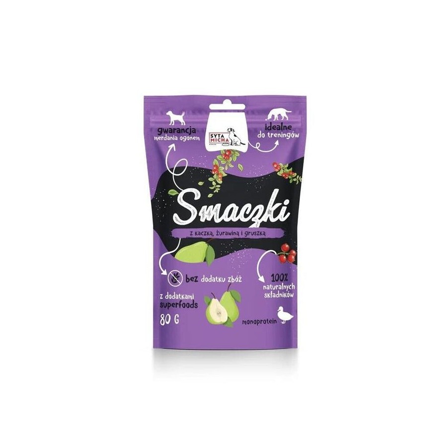 Delicia para perros syta micha sabores con pato, arándanos y pera  80 g