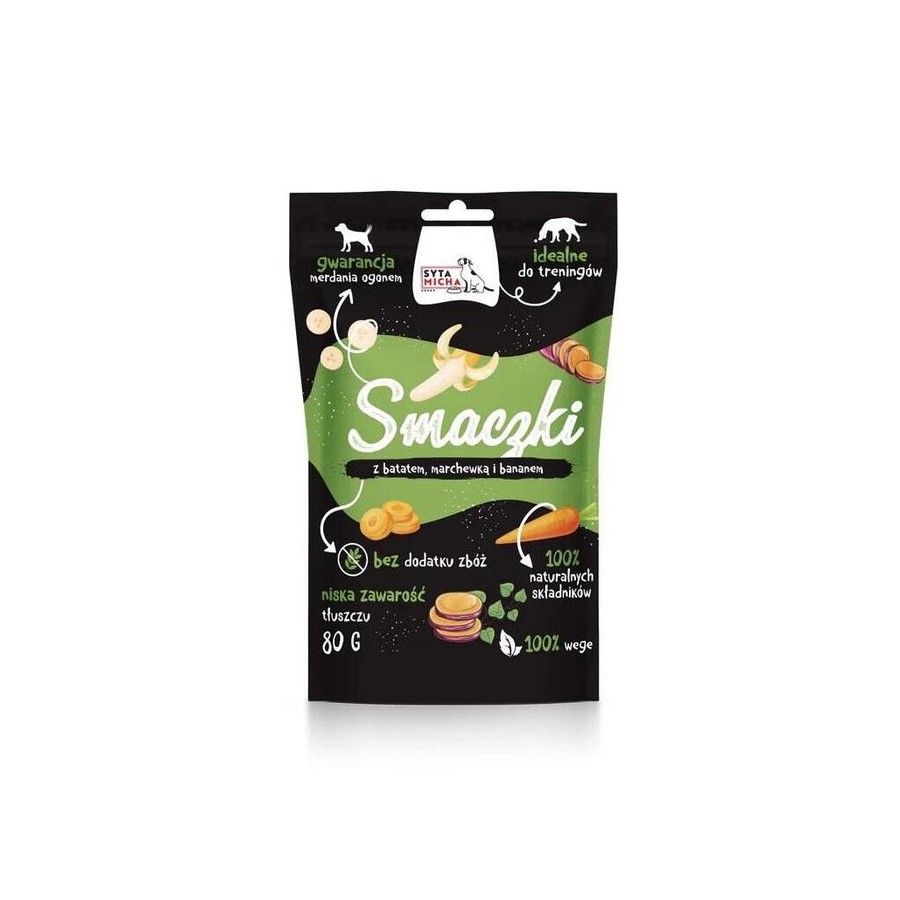Delicia para perros  syta micha vege smaczki con boniato, zanahoria y plátano 80 g