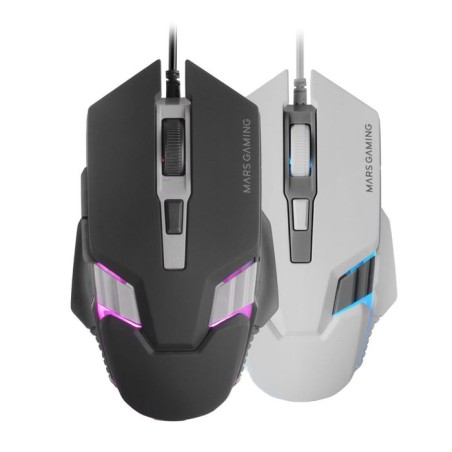Ratón gaming mars gaming mm024 hasta 4000 dpi blanco