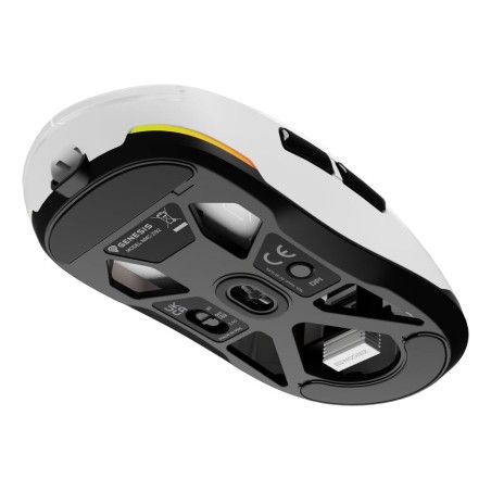 Raton gaming genesis zircon 660 wireless/cable/bt 12000 dpi blanco ultraliviano