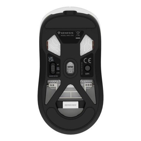 Raton gaming genesis zircon 660 wireless/cable/bt 12000 dpi blanco ultraliviano