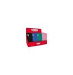 Enri expositor de 20 estuches portatodo de 1 compartimento - fabricados en neopreno - colores negro, rosa, azul y verde