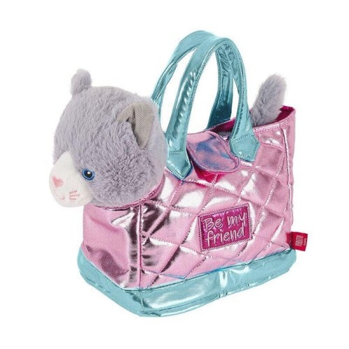 Bolso mano + peluche rosa gato coco 28cm
