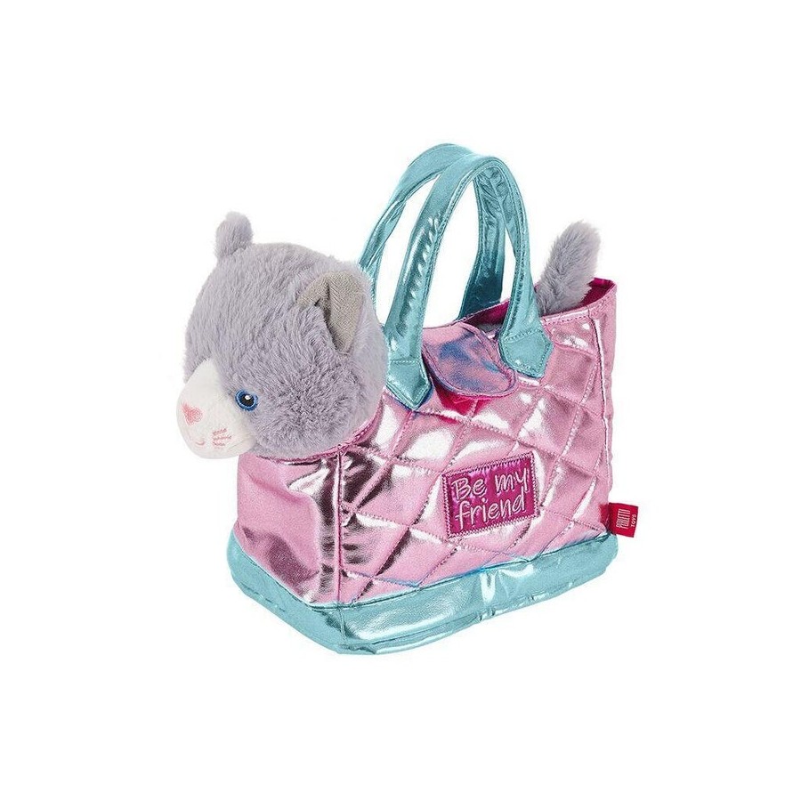 Bolso mano + peluche rosa gato coco 28cm