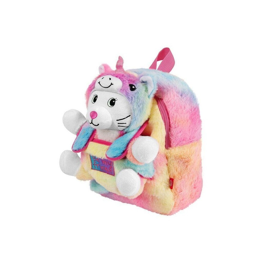 Mochila + peluche gato emi 27cm