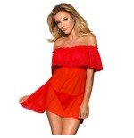Subblime - set vestido corto + tanga rojo l/xl