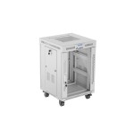 Armario lanberg rack independiente 19" 15u 600x600 puerta de cristal lcd flat pack gris v2