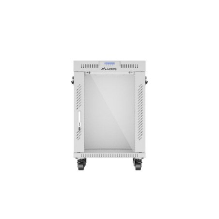 Armario lanberg rack independiente 19" 15u 600x600 puerta de cristal lcd flat pack gris v2