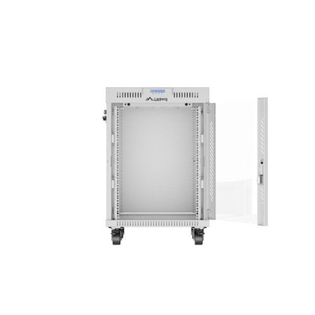 Armario lanberg rack independiente 19" 15u 600x600 puerta de cristal lcd flat pack gris v2