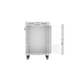 Armario lanberg rack independiente 19" 15u 600x600 puerta de cristal lcd flat pack gris v2
