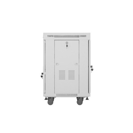Armario lanberg rack independiente 19" 15u 600x600 puerta de cristal lcd flat pack gris v2