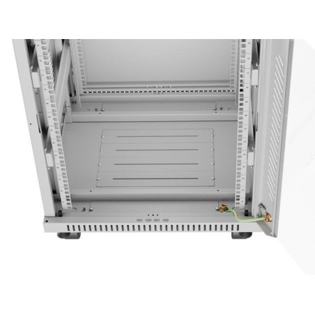 Armario lanberg rack independiente 19" 15u 600x600 puerta de cristal lcd flat pack gris v2