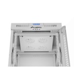 Armario lanberg rack independiente 19" 15u 600x600 puerta de cristal lcd flat pack gris v2