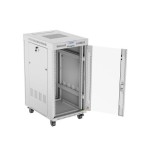 Gabinete rack 19'' 22u 600x800 gris puerta de cristal lcd flack pack