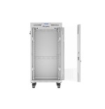 Gabinete rack 19'' 22u 600x800 gris puerta de cristal lcd flack pack
