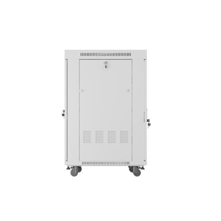 Gabinete rack 19'' 22u 600x800 gris puerta de cristal lcd flack pack