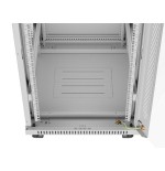 Gabinete rack 19'' 22u 600x800 gris puerta de cristal lcd flack pack