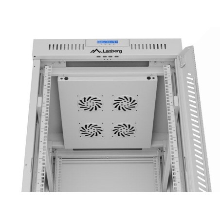 Gabinete rack 19'' 22u 600x800 gris puerta de cristal lcd flack pack