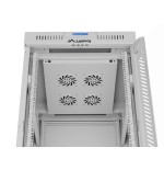 Gabinete rack 19'' 22u 600x800 gris puerta de cristal lcd flack pack