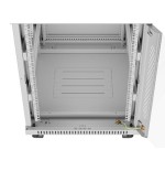 Lanberg armario rack independiente 19" 15u 600x800 puerta de cristal lcd flat pack gris v2