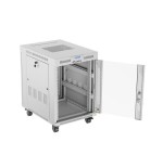 Lanberg armario rack independiente 19" 15u 600x800 puerta de cristal lcd flat pack gris v2