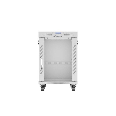 Lanberg armario rack independiente 19" 15u 600x800 puerta de cristal lcd flat pack gris v2