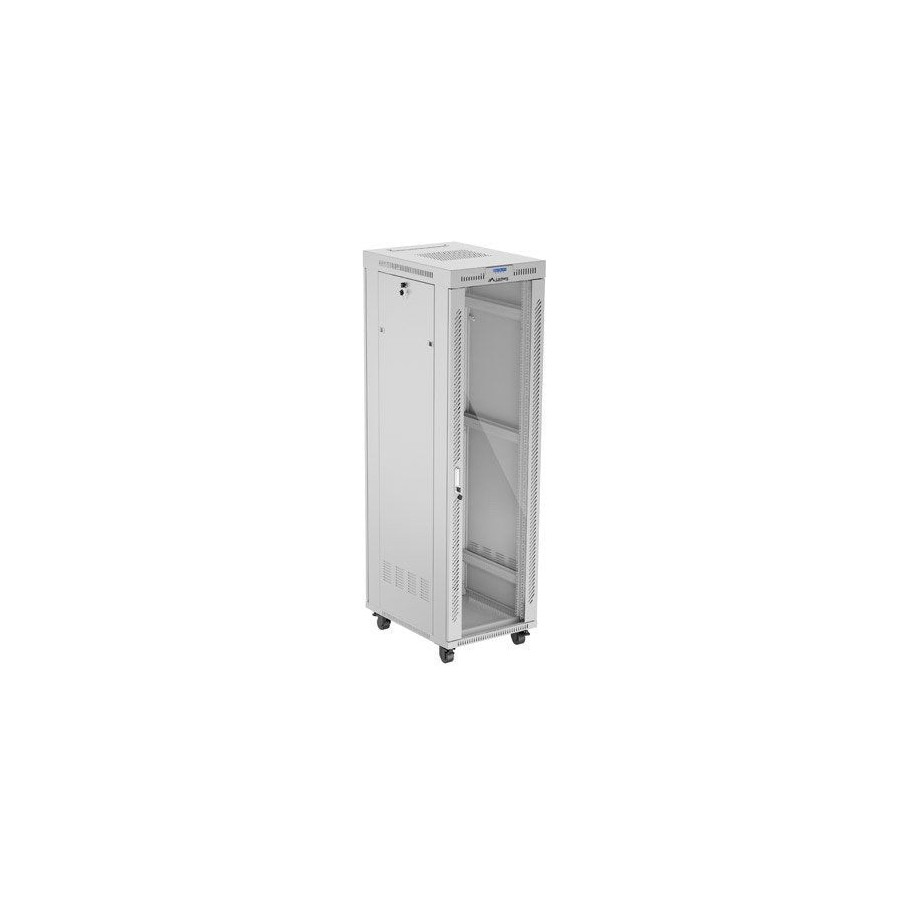 Lanberg armario rack independiente 19" 42u 600x800 puerta de cristal lcd flat pack gris v2