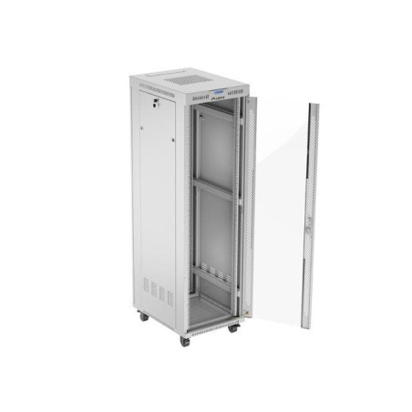 Lanberg armario rack independiente 19" 42u 600x800 puerta de cristal lcd flat pack gris v2