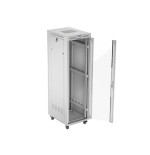 Lanberg armario rack independiente 19" 42u 600x800 puerta de cristal lcd flat pack gris v2