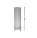 Lanberg armario rack independiente 19" 42u 600x800 puerta de cristal lcd flat pack gris v2