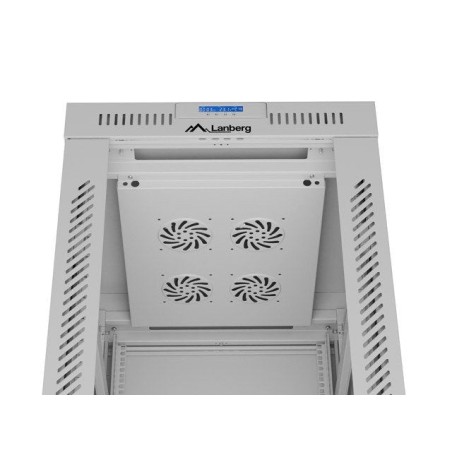 Lanberg armario rack independiente 19" 42u 600x800 puerta de cristal lcd flat pack gris v2