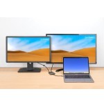 Manhattan docking station de usb-c a hdmi y vga, 4 en 1, con suministro de energía