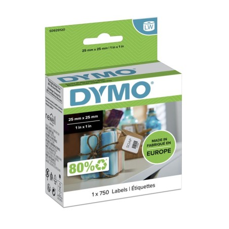Dymo lw etiquetas 25 x 25 mm rollo de 750 etiquetas para etiquetadoras labelwriter