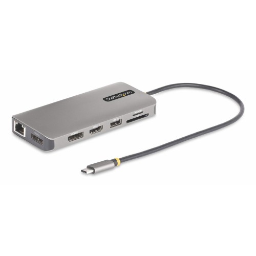 Startech.com usb-c triple-monitor multiport adaptador, hdmi/dp/card reader - dockingstation - usb-c 3.2 gen 1 / thunderbol