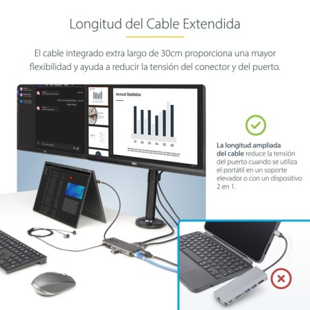 Startech.com usb-c triple-monitor multiport adaptador, hdmi/dp/card reader - dockingstation - usb-c 3.2 gen 1 / thunderbol