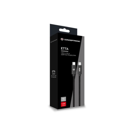 Cable usb-c macho a usb-c macho 1.2m conceptronic pd 3.1 240w 48v 5a  480mbps e-mark